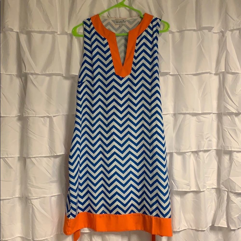 Mud Pie Orange and Blue Game Day Dress